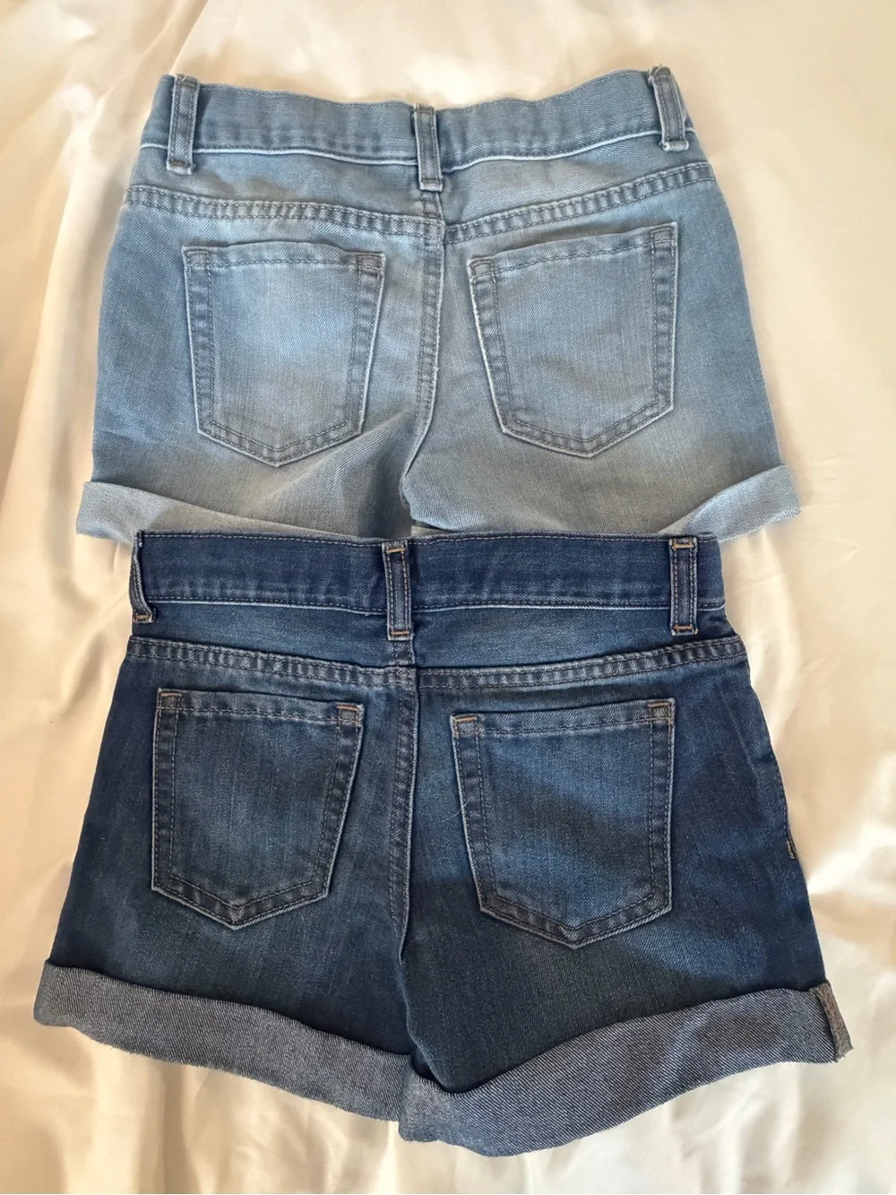 Place Girls' Denim Shorts Set - Light Blue & Dark Blue
